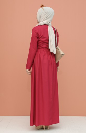 Dark Fuchsia Hijab Dress 7281-17