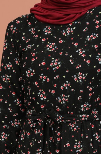 Schwarz Hijab Kleider 0398-01