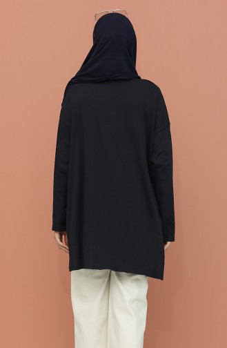 Oversize Baskılı Tunik 4008-02 Lacivert 4008-02