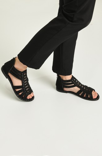 Schwarz Sommer Sandalen 03-01