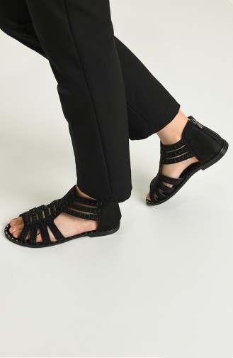 Schwarz Sommer Sandalen 03-01