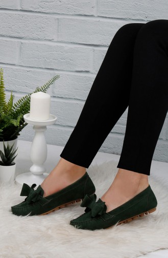 Velvet Flat Shoe 0104-07 Green 0104-07