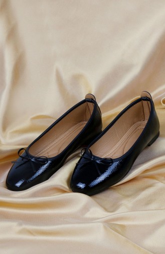 حذاء مسطح أسود 0187-01