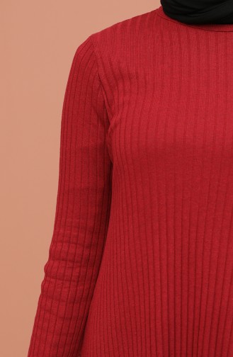 Kaşkorse Asimetrik Tunik Pantolon İkili Takım 7730-09 Bordo Siyah