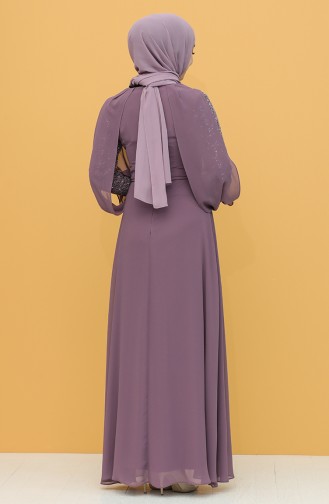 Dusty Rose Hijab Evening Dress 4861-04