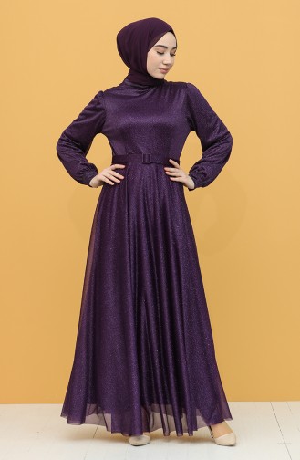 Lila Hijab-Abendkleider 1023-07