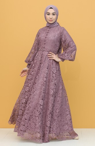 Violet Hijab Evening Dress 5477-01