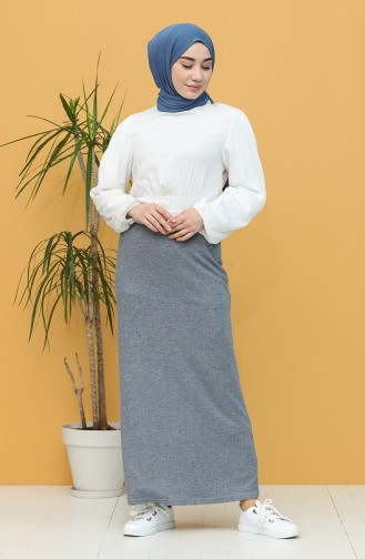 Beli lastikli Etek 41612-01 Mavi