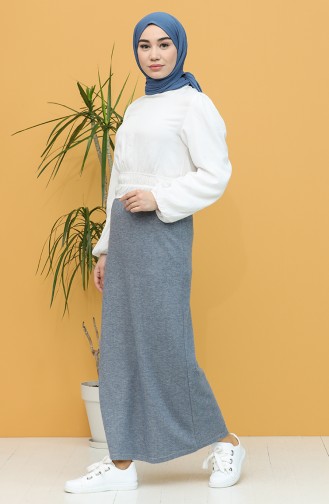 Beli lastikli Etek 41612-01 Mavi