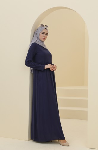 Navy Blue Hijab Dress 8316-06