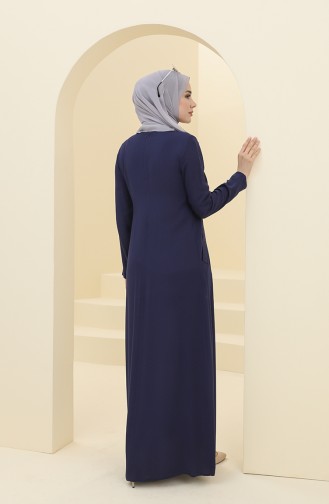 Navy Blue Hijab Dress 8316-06