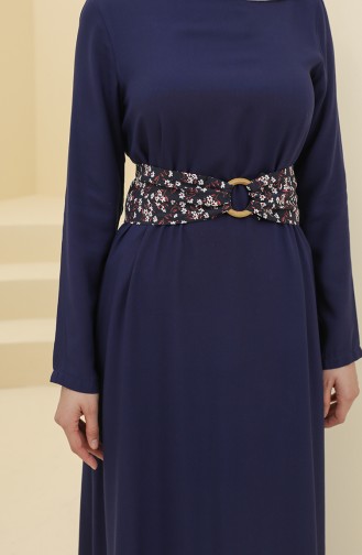 Navy Blue İslamitische Jurk 8325-02