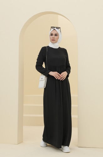 Black Hijab Dress 8316-02