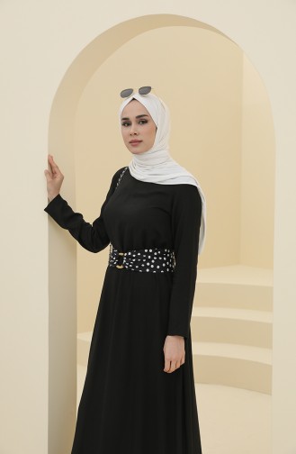 Schwarz Hijab Kleider 8325-03