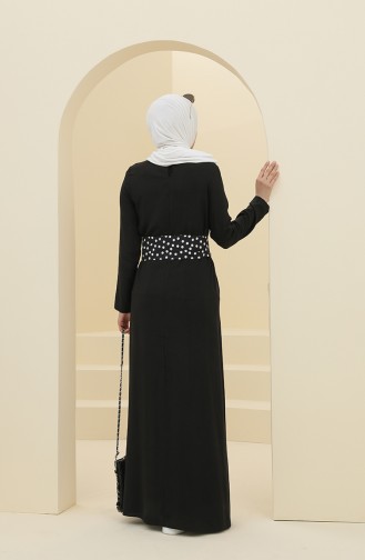 Schwarz Hijab Kleider 8325-03