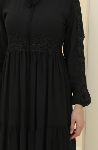 Black Hijab Dress 8326-02