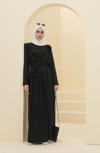 Black Hijab Dress 8318-02