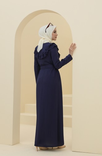 Dunkelblau Hijab Kleider 8318-05