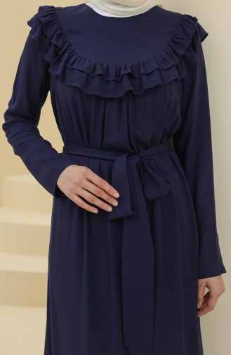 Navy Blue Hijab Dress 8318-05