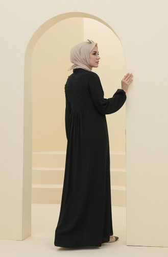 Black Hijab Dress 8323-02