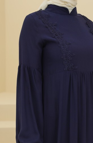 Navy Blue Hijab Dress 8323-04