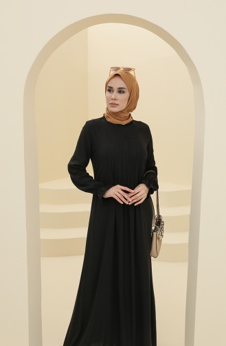 Black Hijab Dress 8324-02