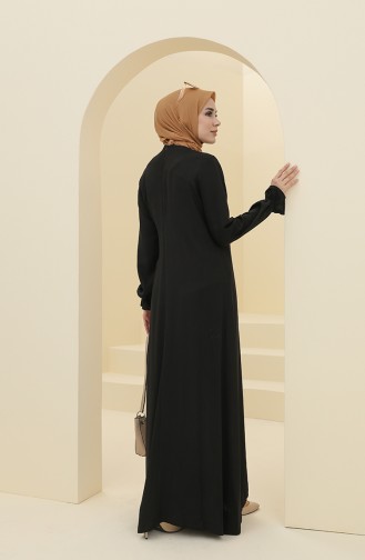 Black Hijab Dress 8324-02