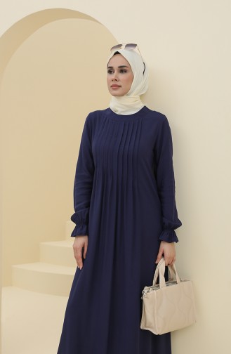 Navy Blue İslamitische Jurk 8324-03