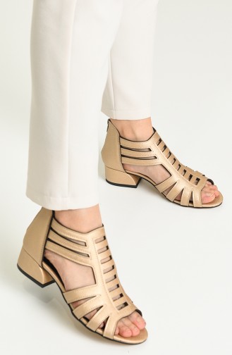 Bayan Topuklu Sandalet Y5-8-03 Altın Prada