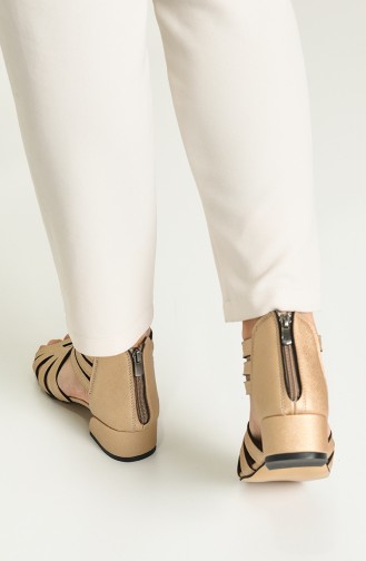 Bayan Topuklu Sandalet Y5-8-03 Altın Prada