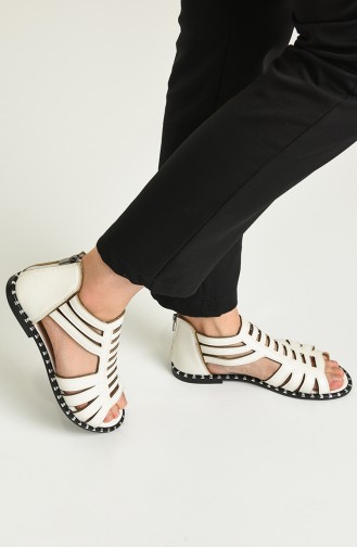 White Summer Sandals 02-05