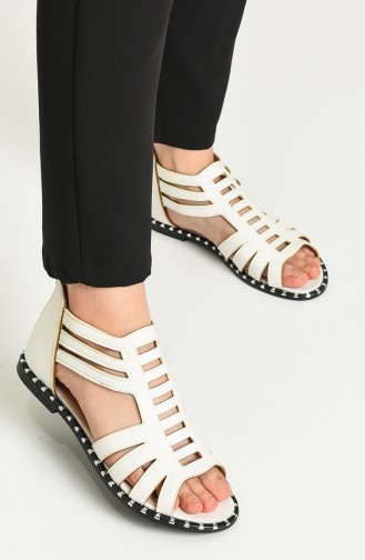 White Summer Sandals 02-10