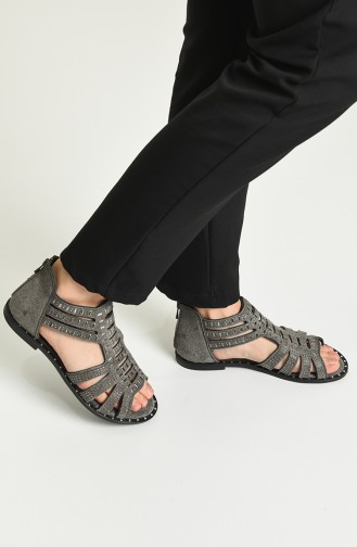 Grau Sommer Sandalen 03-03