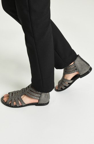 Grau Sommer Sandalen 03-03