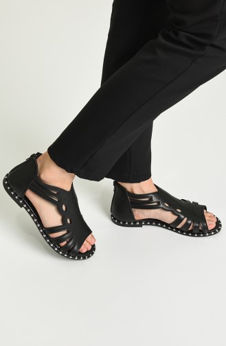 Schwarz Sommer Sandalen 05-04