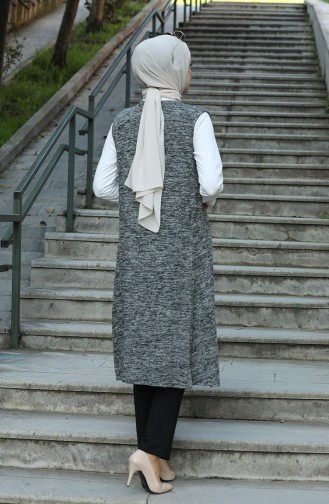 Düz Mevsimlik Yelek 8261-04 Siyah