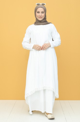 Weiß Hijab Kleider 42201-06