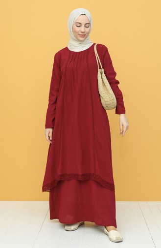 فستان أحمر كلاريت 42201-01