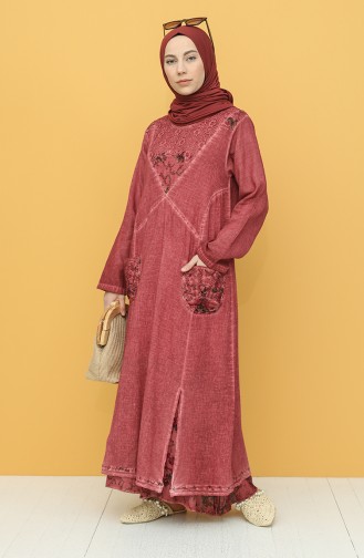 Robe Hijab Rose Pâle 92206-05