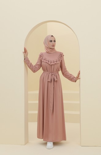 Robe Hijab Rose Pâle 8318-06