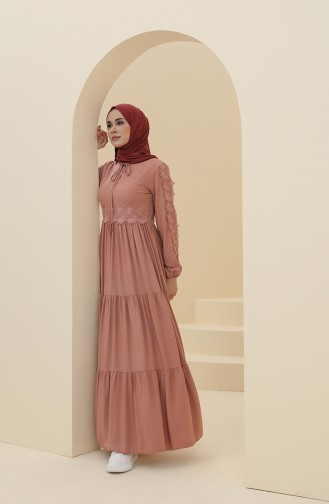 Dusty Rose Hijab Dress 8326-05