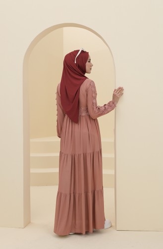 Dusty Rose Hijab Dress 8326-05