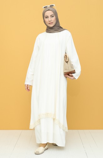 Creme Hijab Kleider 42201-05
