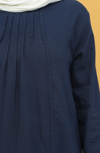 Navy Blue Hijab Dress 42201-04