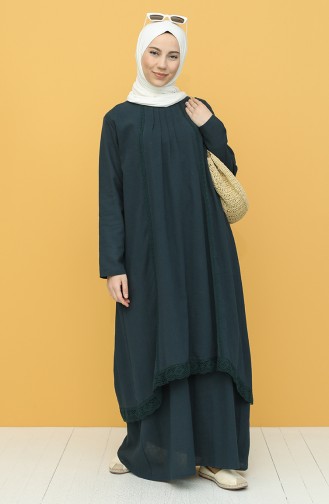 Petroleum Hijab Kleider 42201-03
