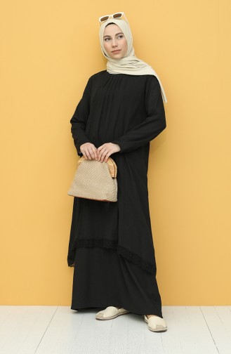 Schwarz Hijab Kleider 42201-07