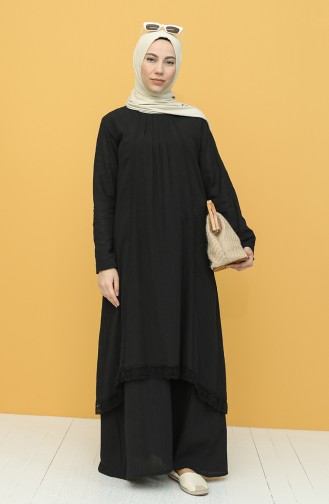 Schwarz Hijab Kleider 42201-07