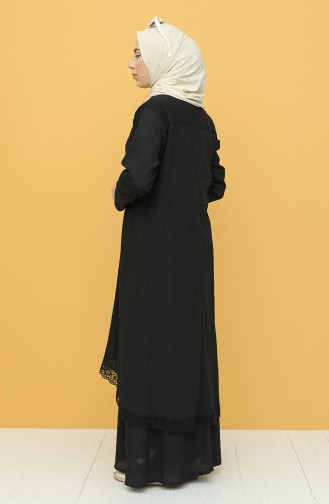 Schwarz Hijab Kleider 42201-07