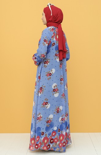 Blue Hijab Dress 7290-02
