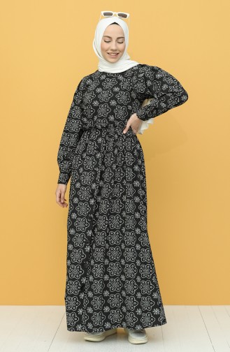 Black Hijab Dress 4338-01